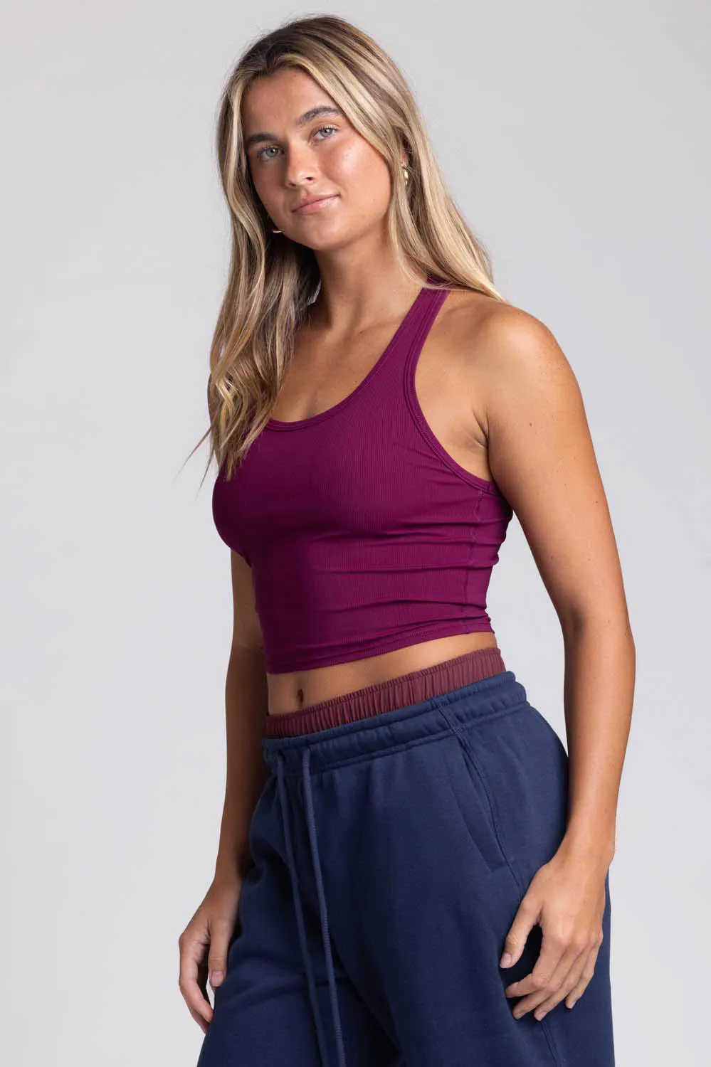 Rochelle Basic Crop Top - Cabernet sold by Jolyn product image thumbnail 4