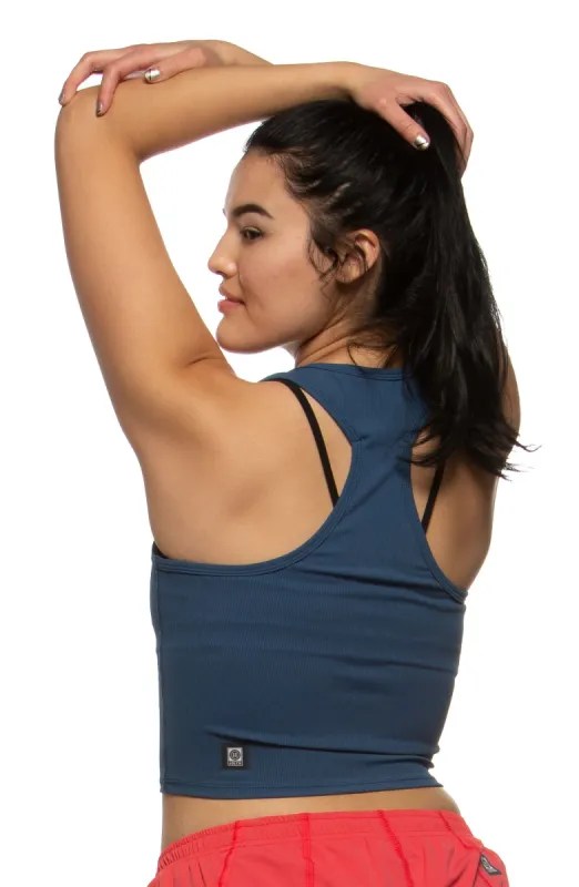 Rochelle Basic Crop Top - Gun Metal Blue sold by Jolyn