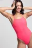 Julian Swim Onesie - Hot Pink Contrast sold by Jolyn