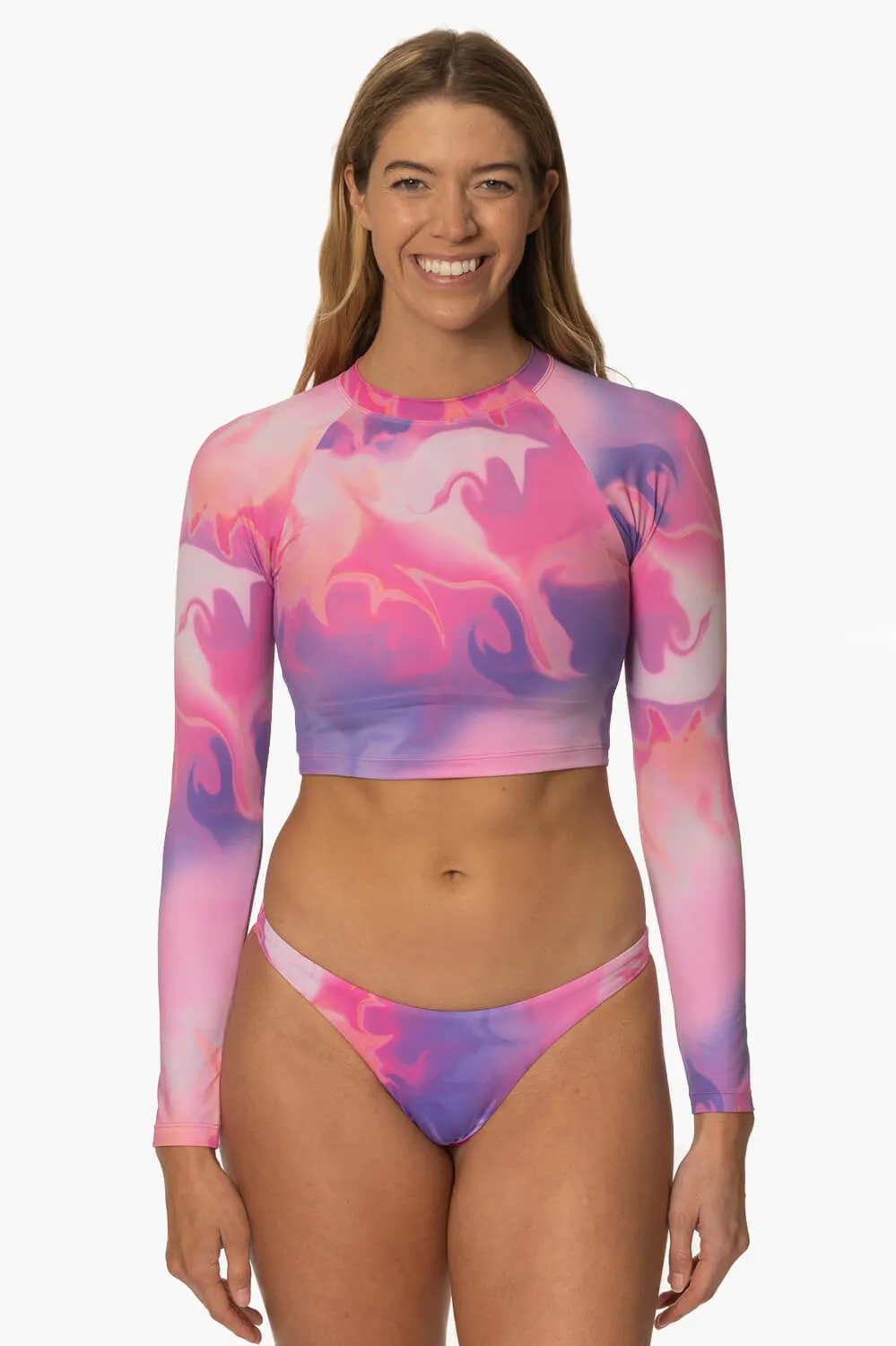 Moana Long Sleeved Crop Rashguard - Radiance sold by Jolyn