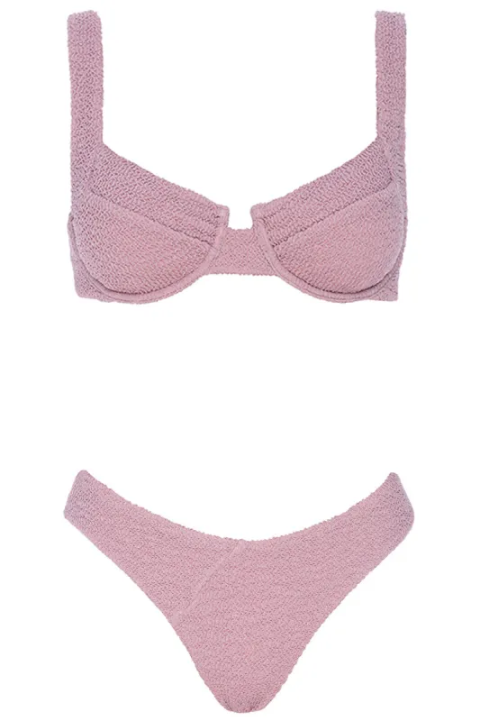 Laguna Bikini Crinkle Rose Set sold by Vetchy