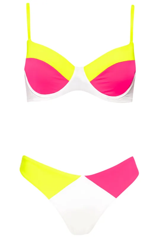 Destin Bikini Neon Tricolor Set sold by Vetchy