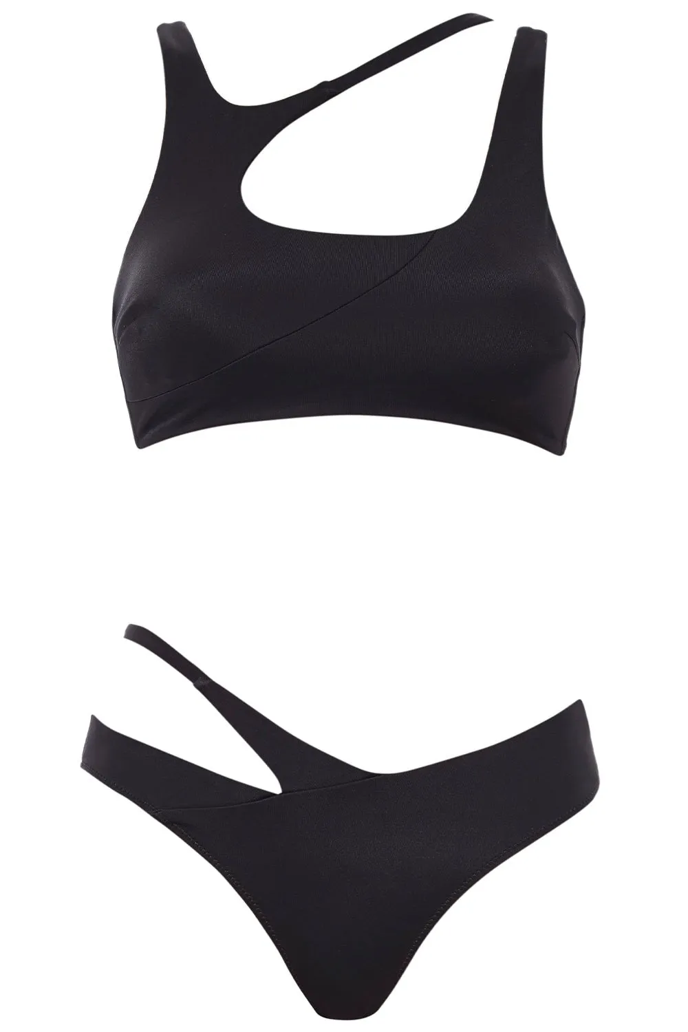 Asymmetric Bikini Black Set sold by Vetchy