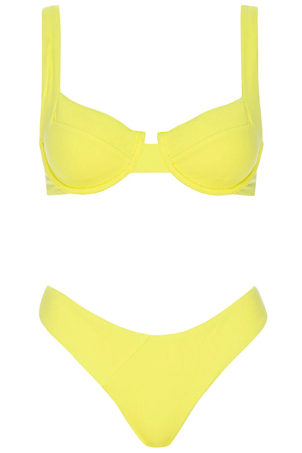 Laguna Bikini Yellow Ribbed Set sold by Vetchy
