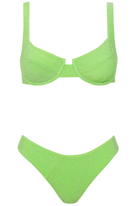Laguna Bikini Green Sparkle Set sold by Vetchy
