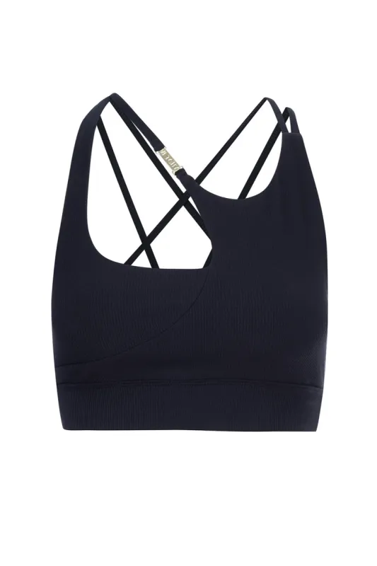 Melrose Black Ribbed Bra sold by Vetchy