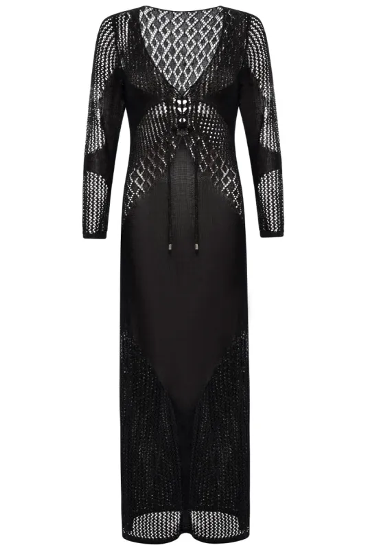 Cancun Crochet Black Dress sold by Vetchy
