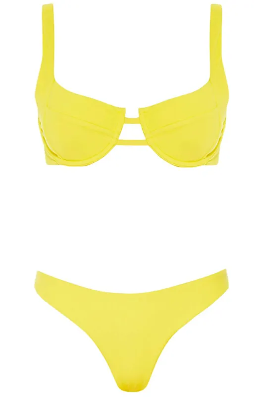 MARGARITA BIKINI YELLOW RIBBED SET sold by Vetchy