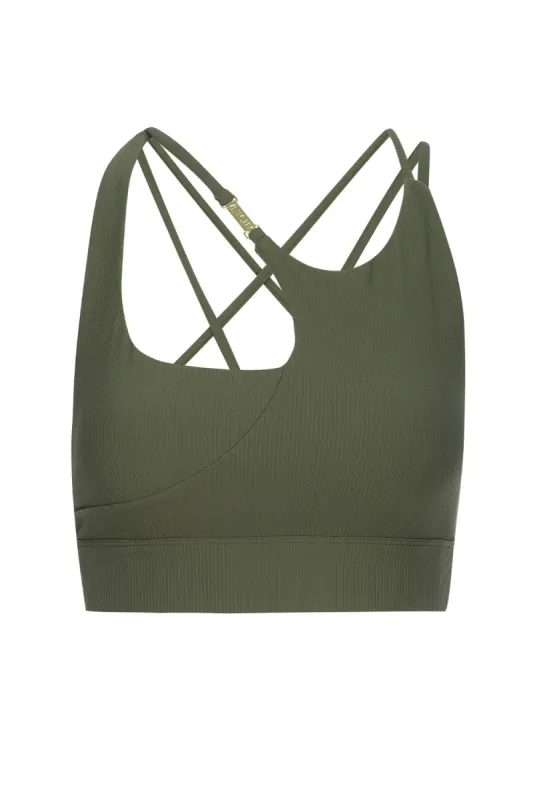Melrose Army Ribbed Bra sold by Vetchy
