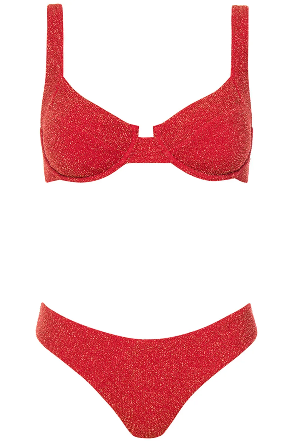 Laguna Bikini Red Lurex Set sold by Vetchy