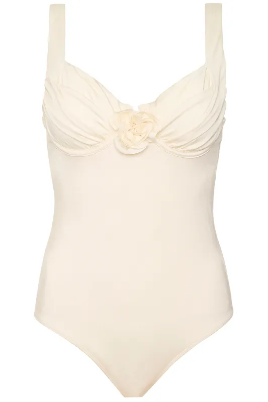 Aruba Ivory Flower Swimsuit sold by Vetchy