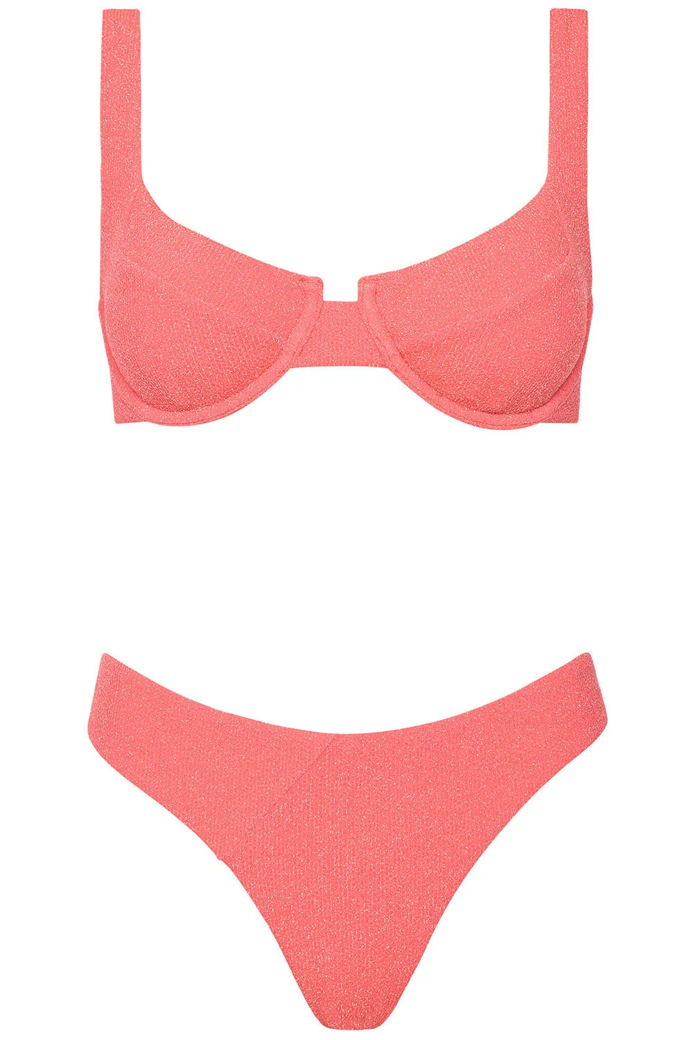 Laguna Bikini Peach Lurex Set sold by Vetchy