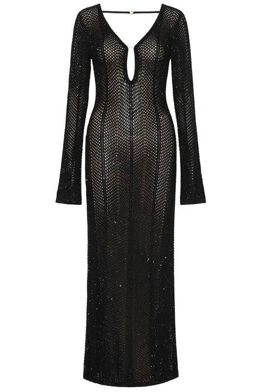 Keyhole Black Crochet Dress made by Vetchy
