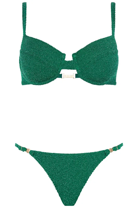 Bondi Bikini Crinkle Green Set sold by Vetchy