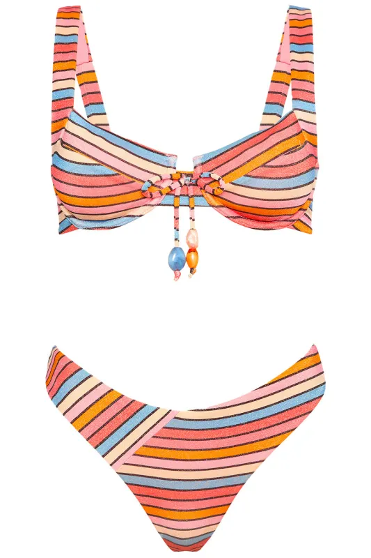 Laguna Bikini Sunset Stripe Set sold by Vetchy