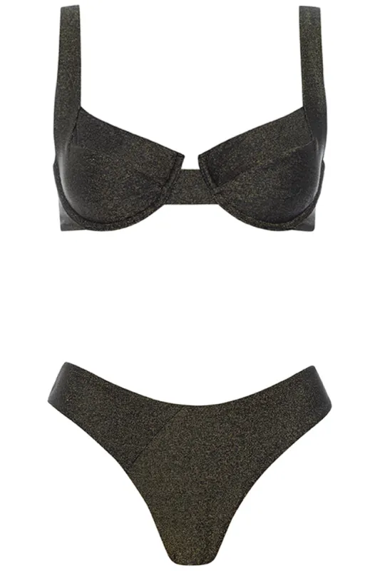 Laguna Bikini Black Lurex Set sold by Vetchy