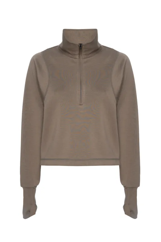 Rodeo Khaki Oversized Half Zip sold by Vetchy