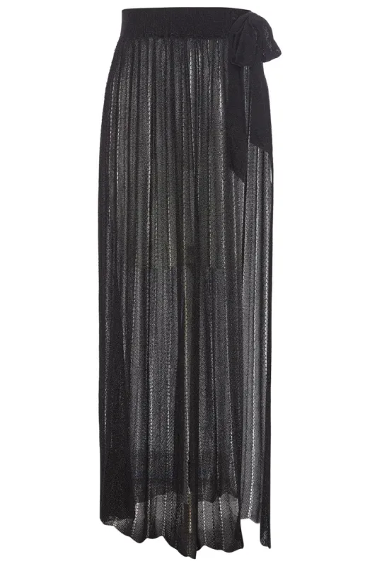 Black Metallic Skirt made by Vetchy