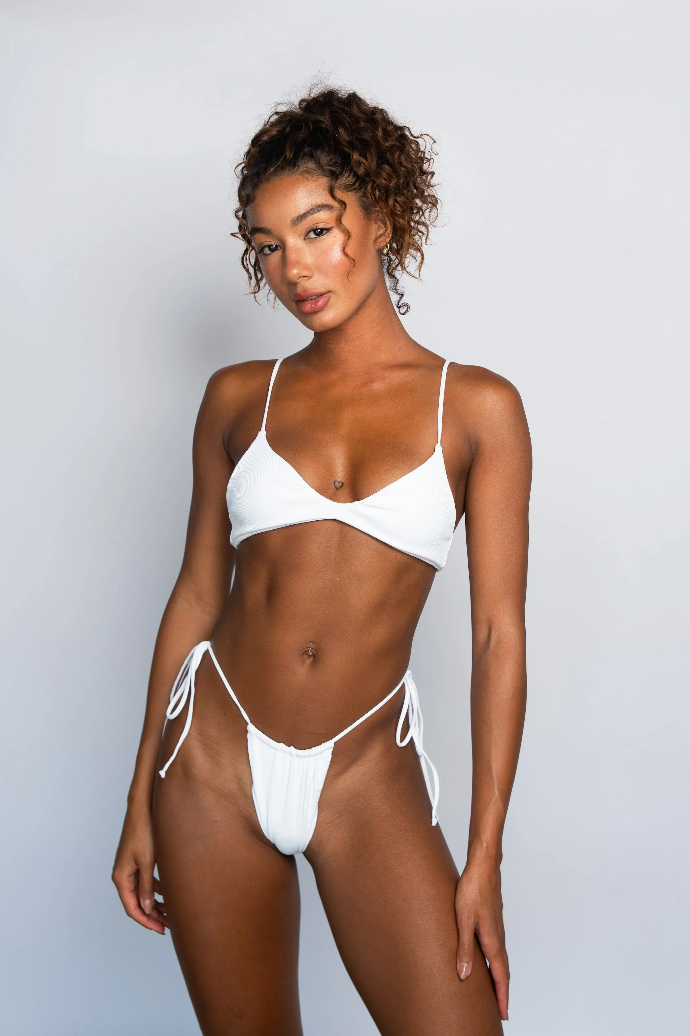 Kristen Bottom - White Micro Ribbed sold by Skatie product image thumbnail 2