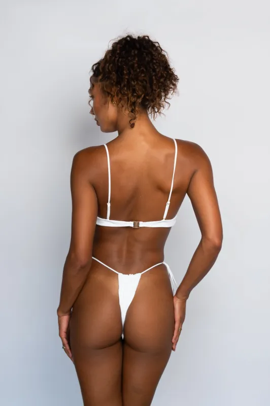 Kristen Bottom - White Micro Ribbed made by Skatie