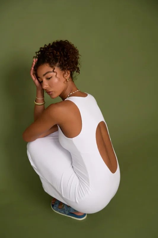 Bre Dress Ribbed - White sold by Skatie