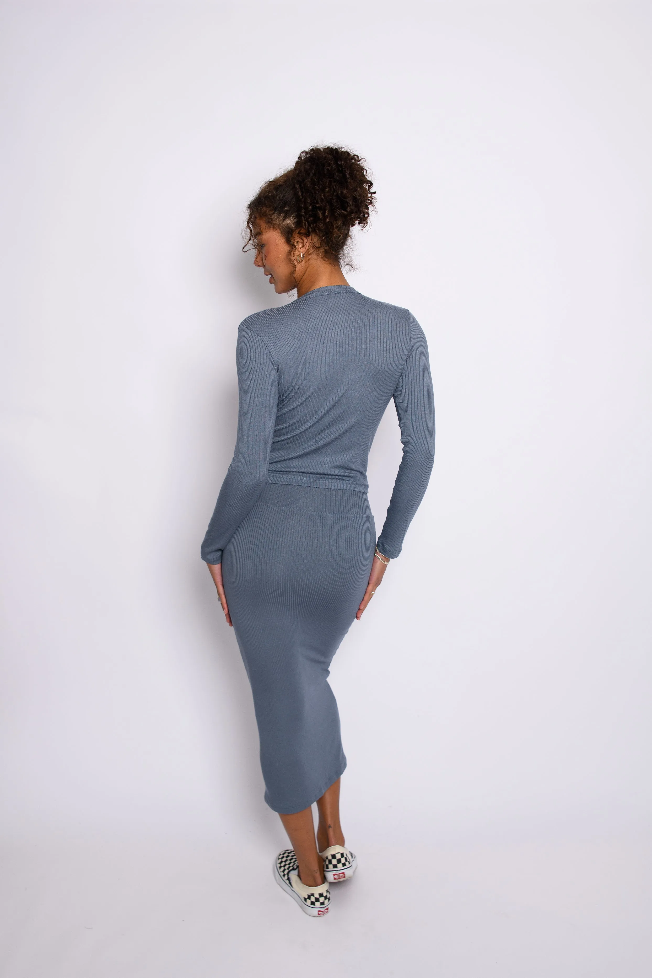 Serena Skirt Ribbed - Denim sold by Skatie product image thumbnail 3