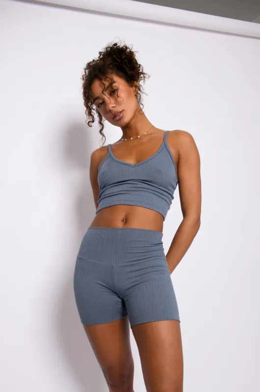 Perfect Tank Ribbed - Denim sold by Skatie