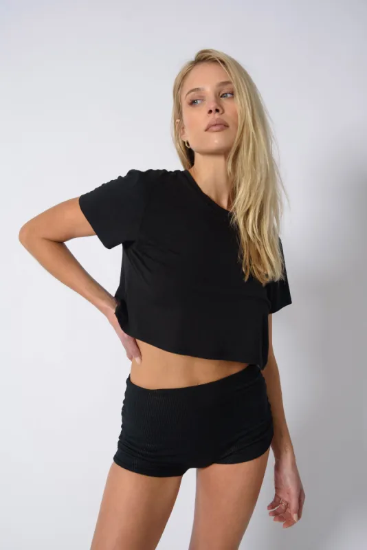 Boyfriend Tee Jersey - Black sold by Skatie