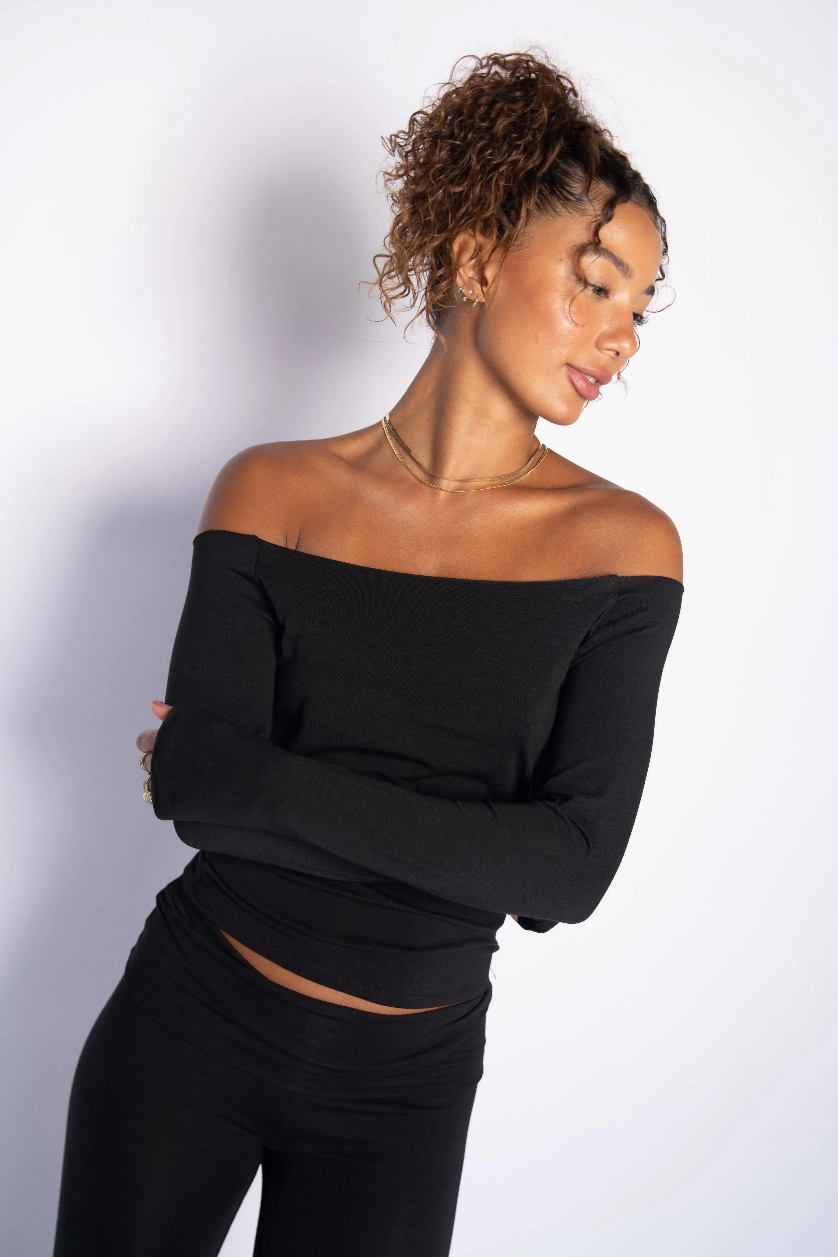 Brandy Top Jersey - Black sold by Skatie