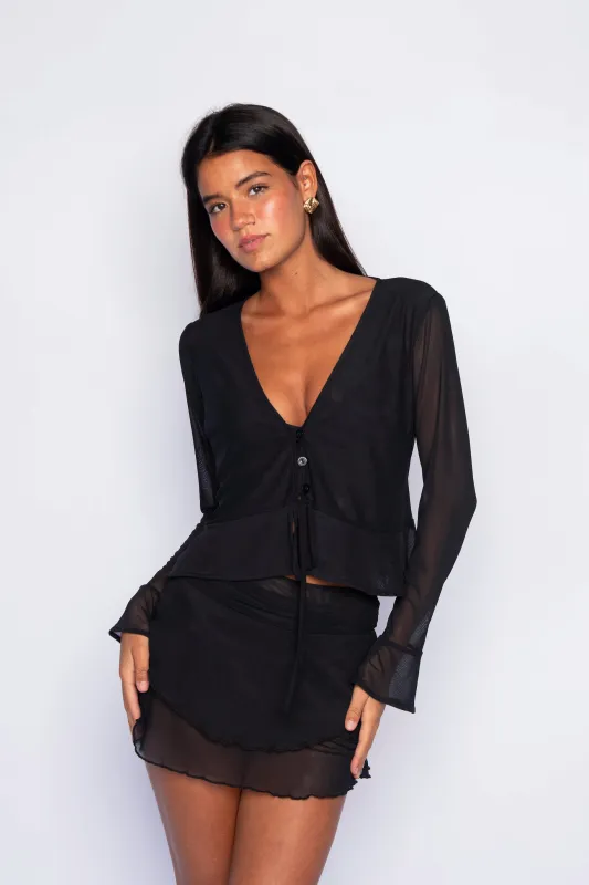 Colette Top Mesh - Black sold by Skatie