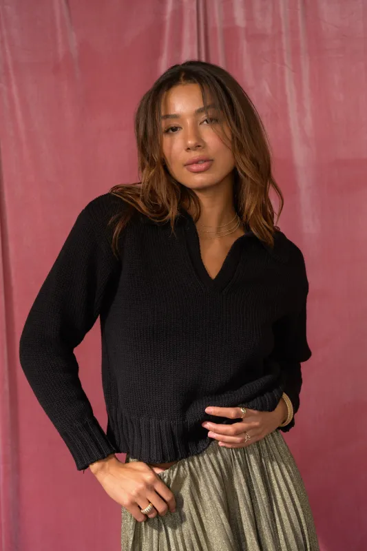 Wholesale Preppy Sweater - Black made by Skatie