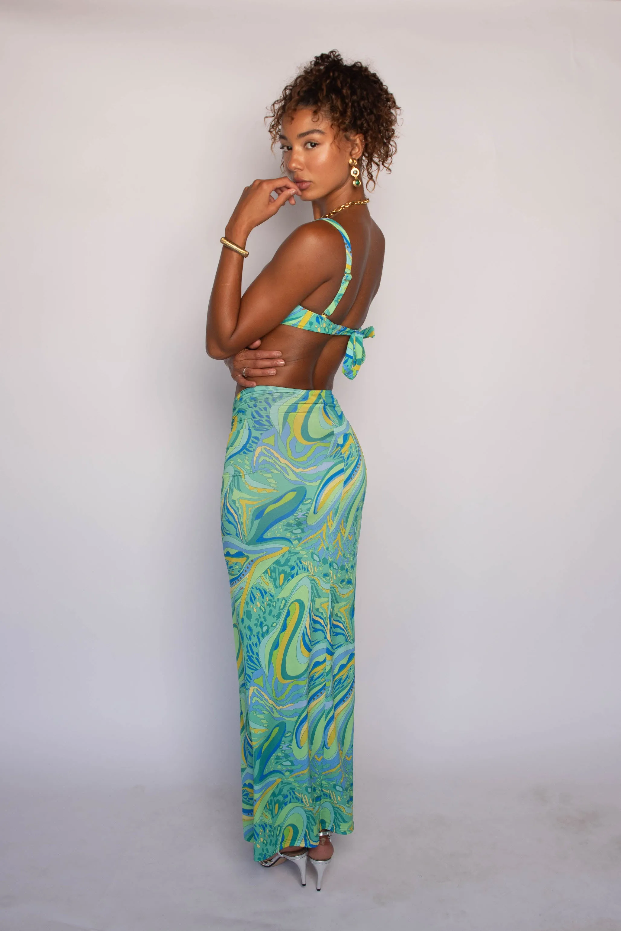 Wholesale Sweetie Maxi Skirt Silk Jersey - Cannes sold by Skatie product image thumbnail 4