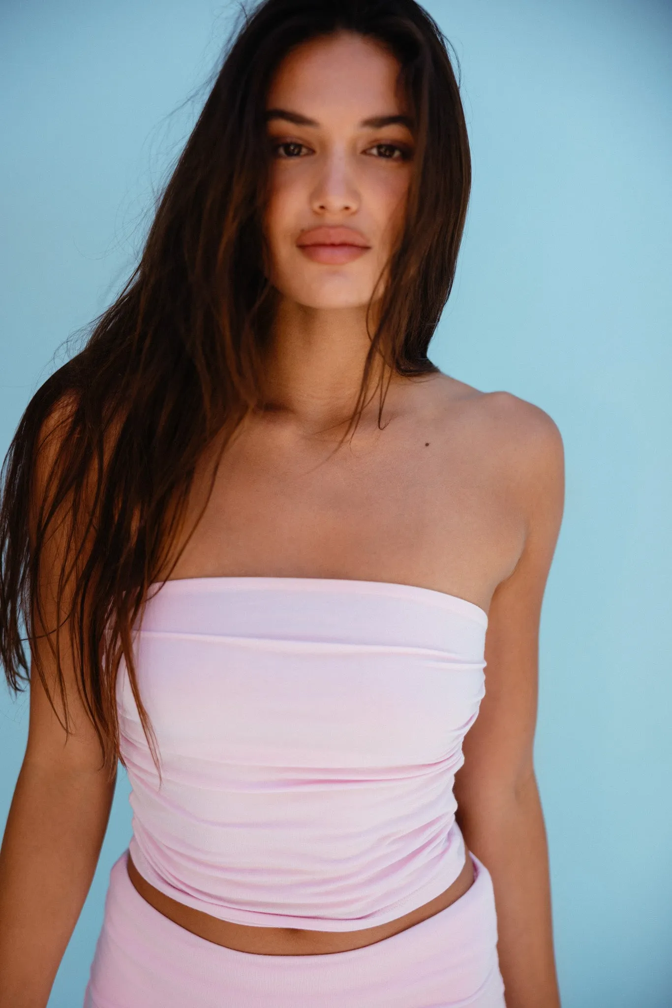 Wholesale Polly Tube Top Jersey - Bubblegum sold by Skatie