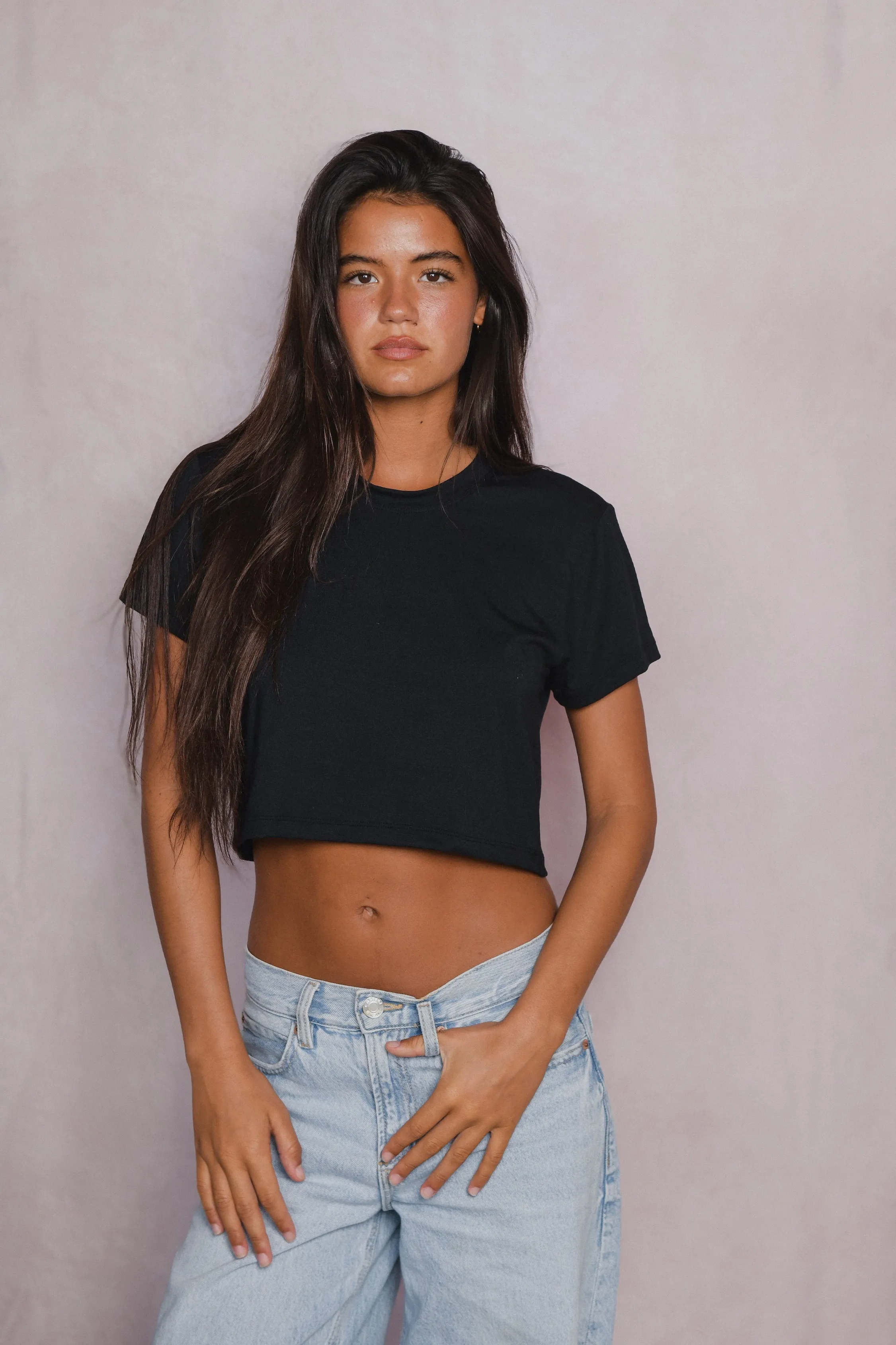 Wholesale Boyfriend Tee Jersey - Black sold by Skatie
