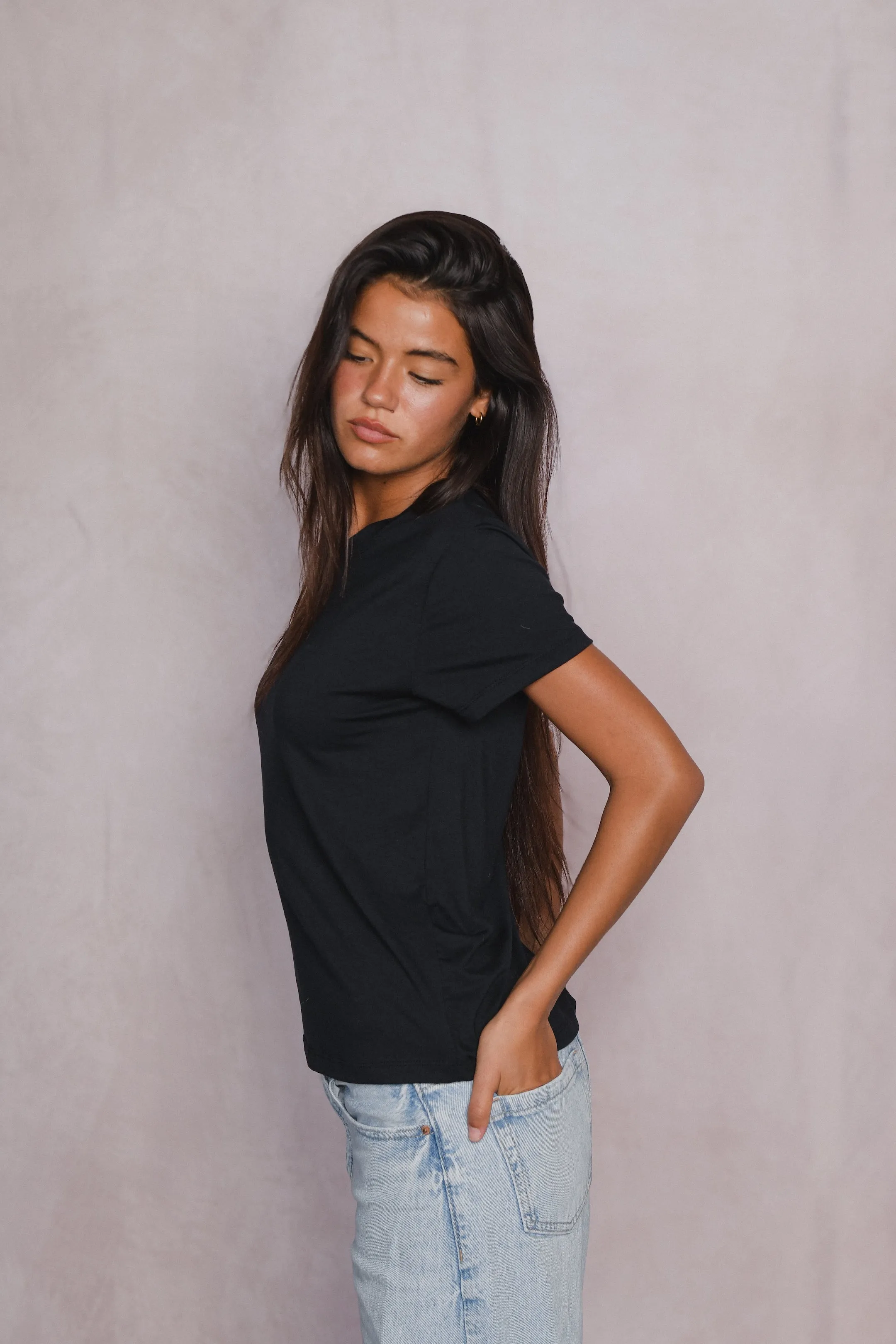 Wholesale Bestie Tee Jersey - Black sold by Skatie product image thumbnail 5