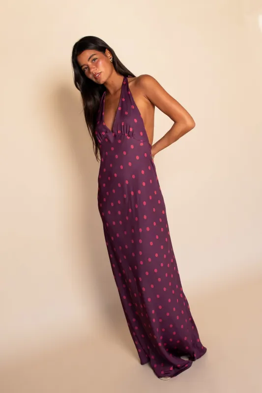 Goldie Maxi Dress Satin - Dottie sold by Skatie