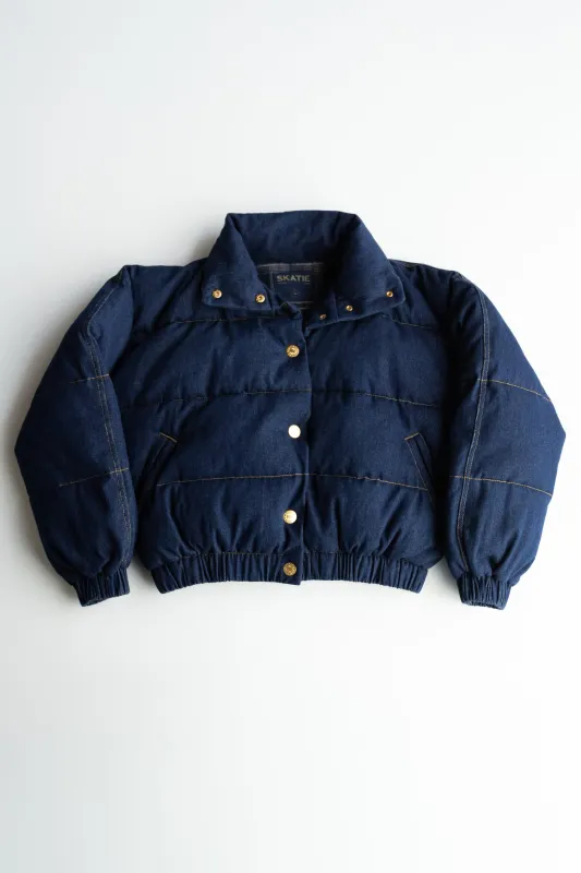 Denim Puffer Jacket - Raw Denim made by Skatie