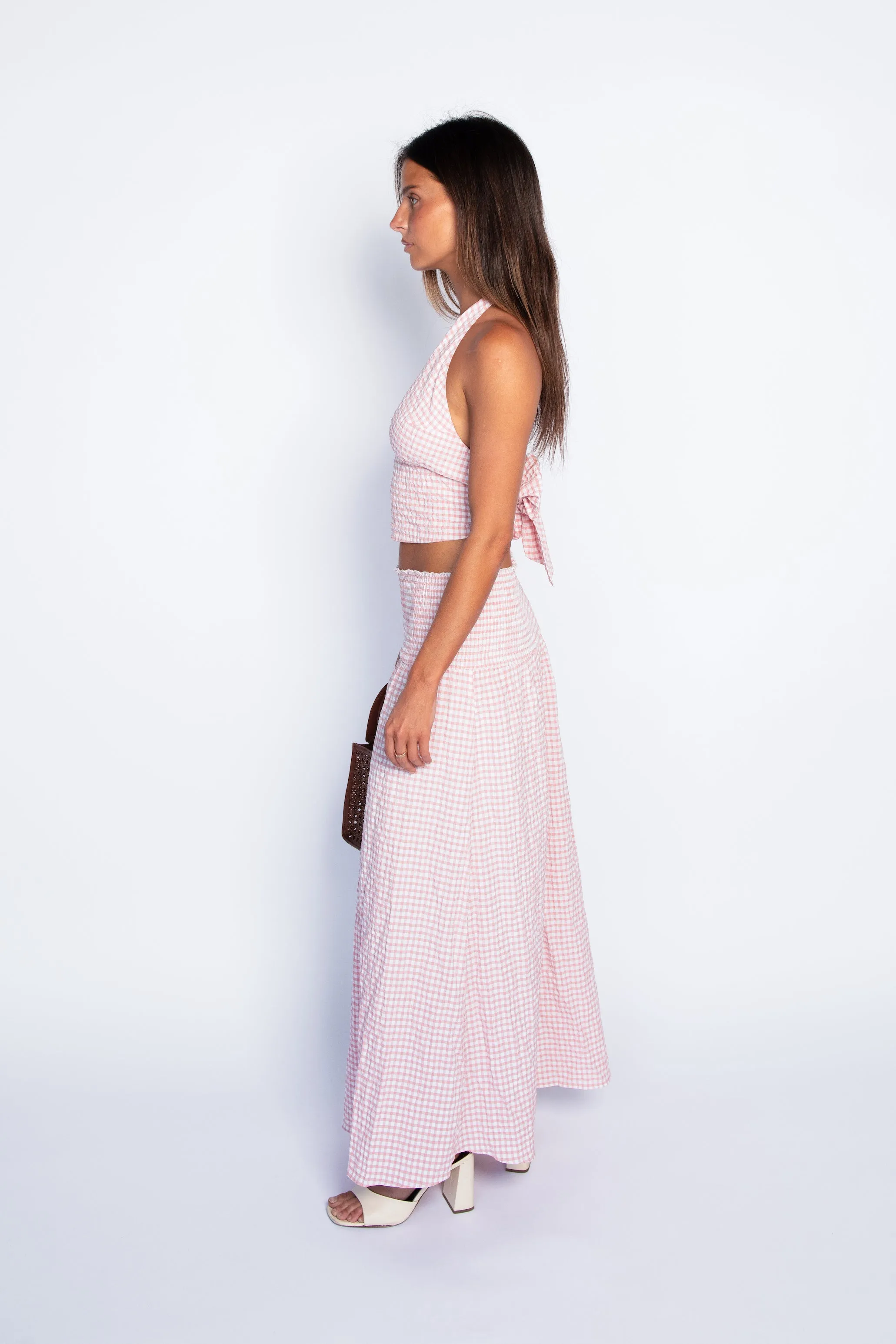 Wren Skirt - Pink Gingham sold by Skatie product image thumbnail 5