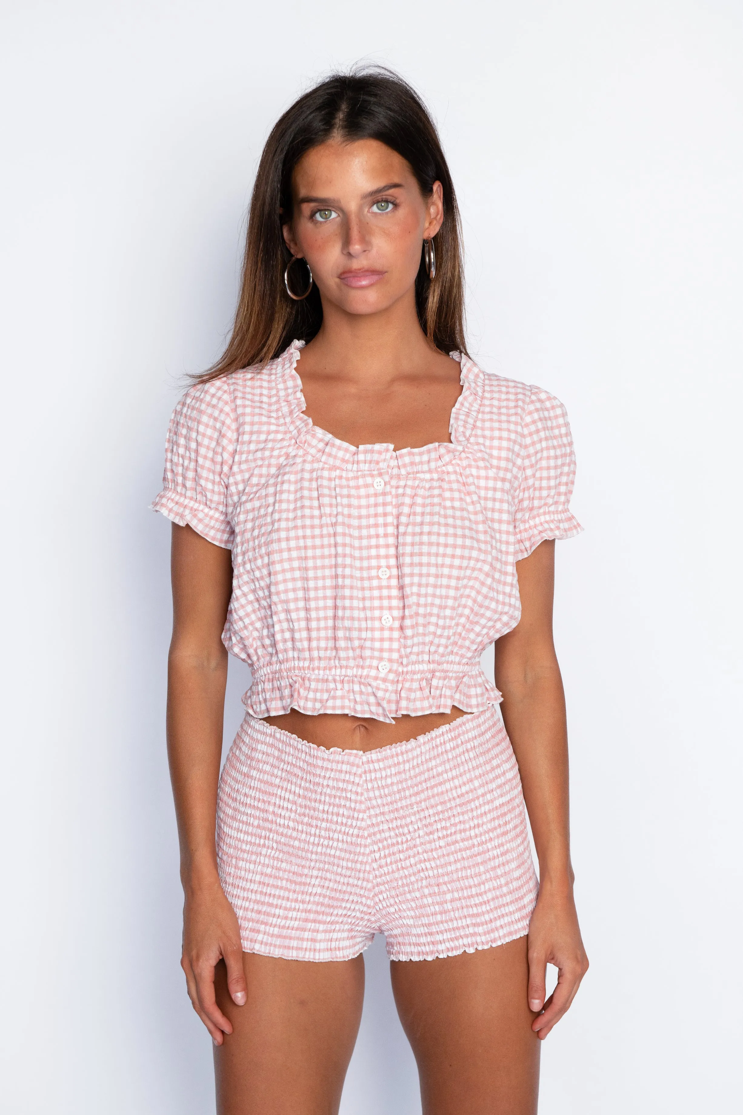 Millie Top - Pink Gingham sold by Skatie product image thumbnail 2