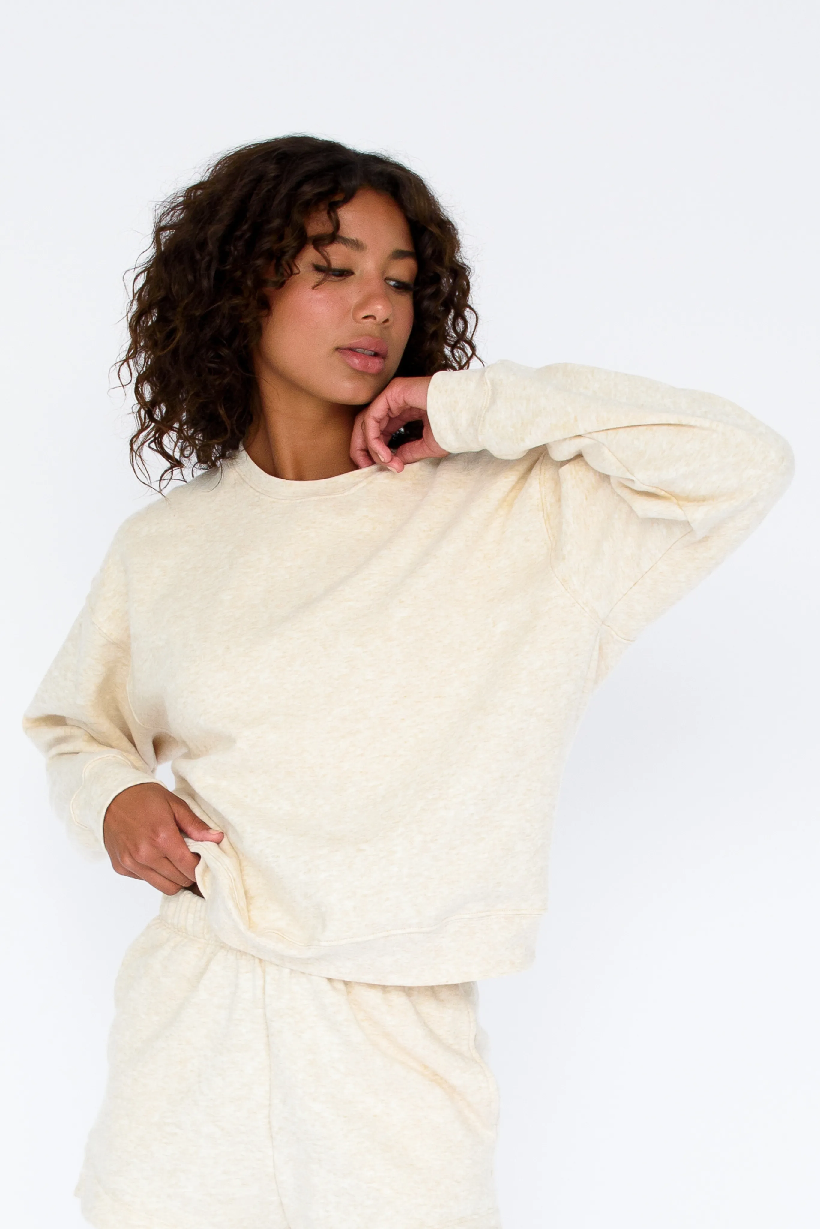 ULTRALUX Chris Crewneck - Latte sold by Skatie