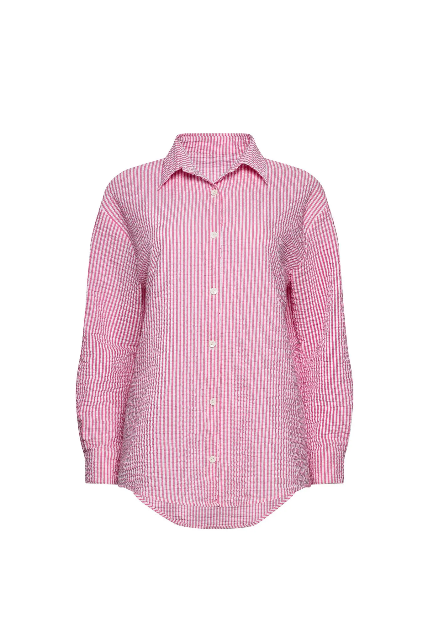 Harper Button Down - Pink Seersucker sold by Skatie product image thumbnail 2