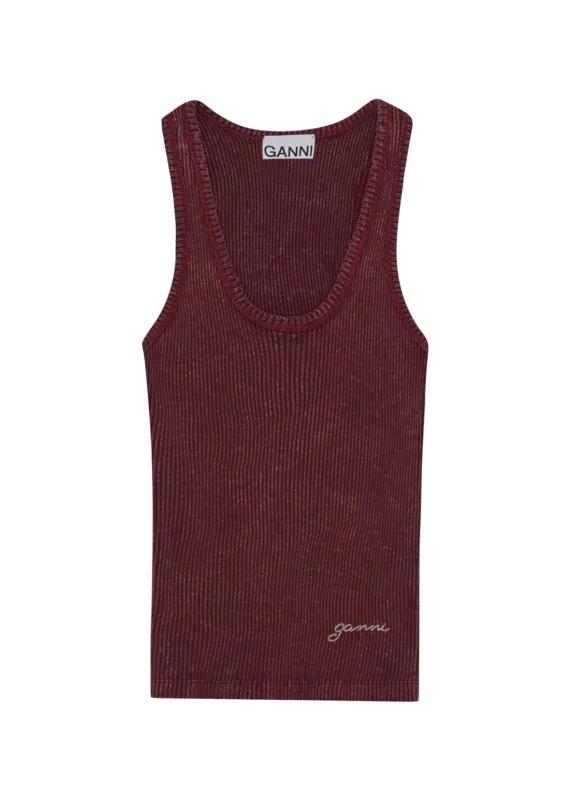 Heavy Rib Jersey Tank Top made by Ganni