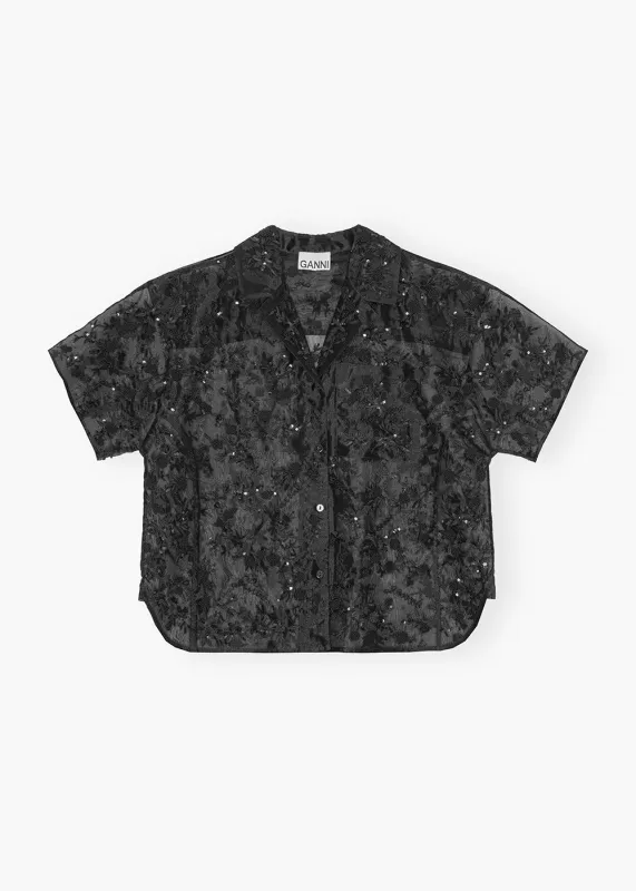 Embellished Technical Organza Shirt made by Ganni