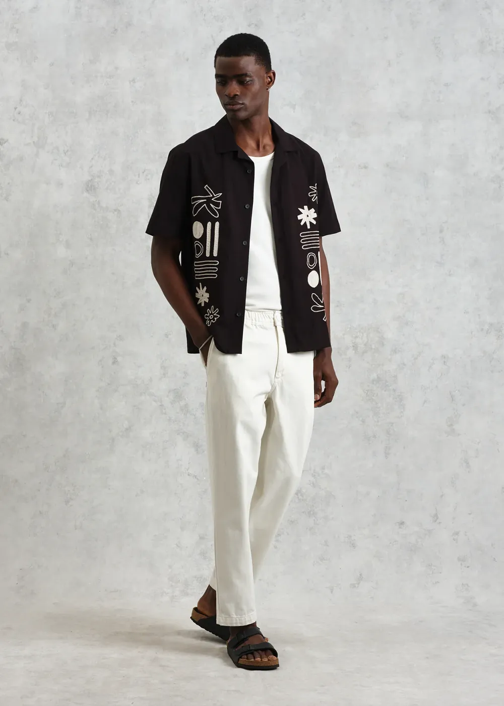 Didcot Abstract Applique Short Sleeve Shirt sold by Denali