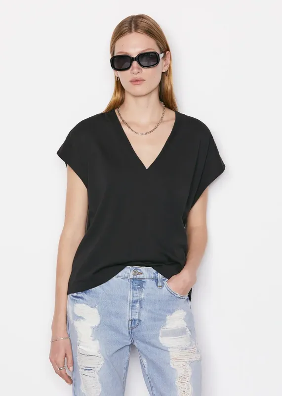 Le Mid Rise V Neck Tee sold by Denali