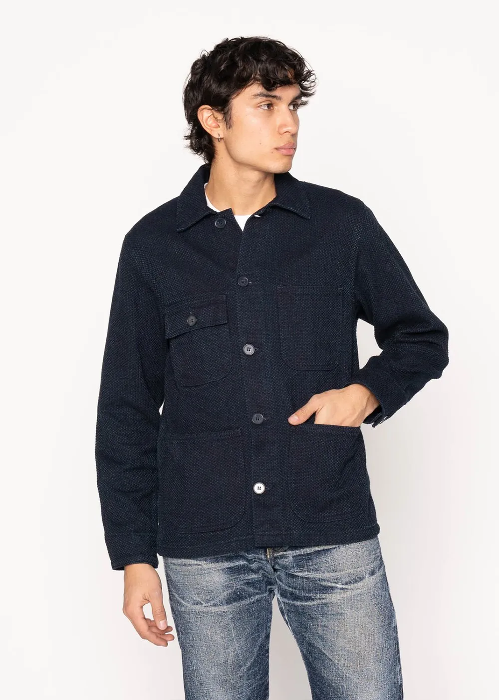 Chore Coat - Indigo Sashiko sold by Denali