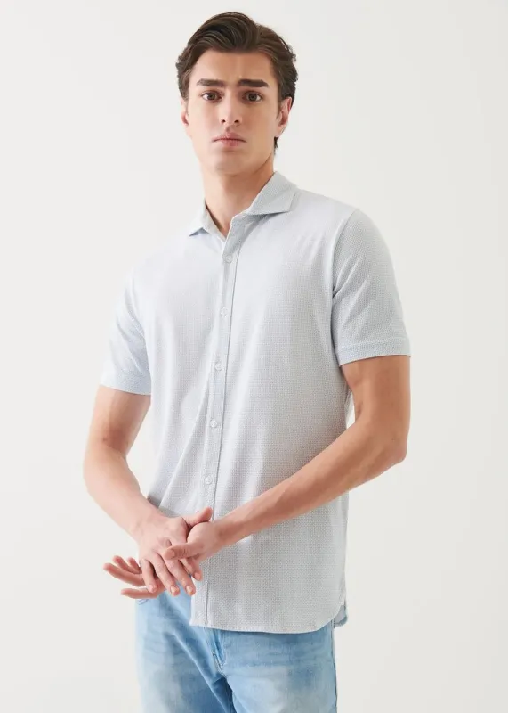 Printed Pima Cotton Stretch Button Up made by Patrick Assaraf