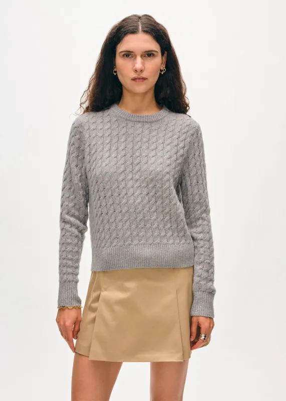 Cashmere Cable Shrunken Crew sold by Denali