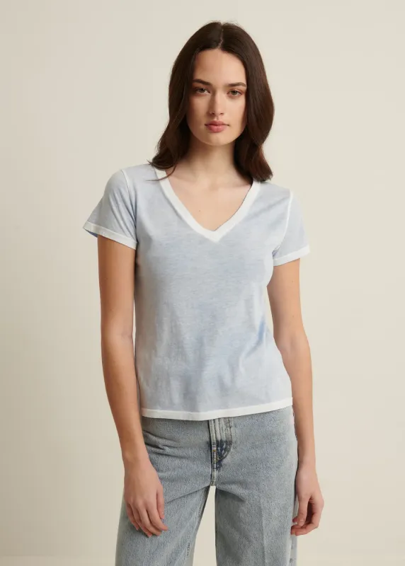 Reverse Spray Lightweight Pima Cotton V-Neck T-Shirt sold by Denali