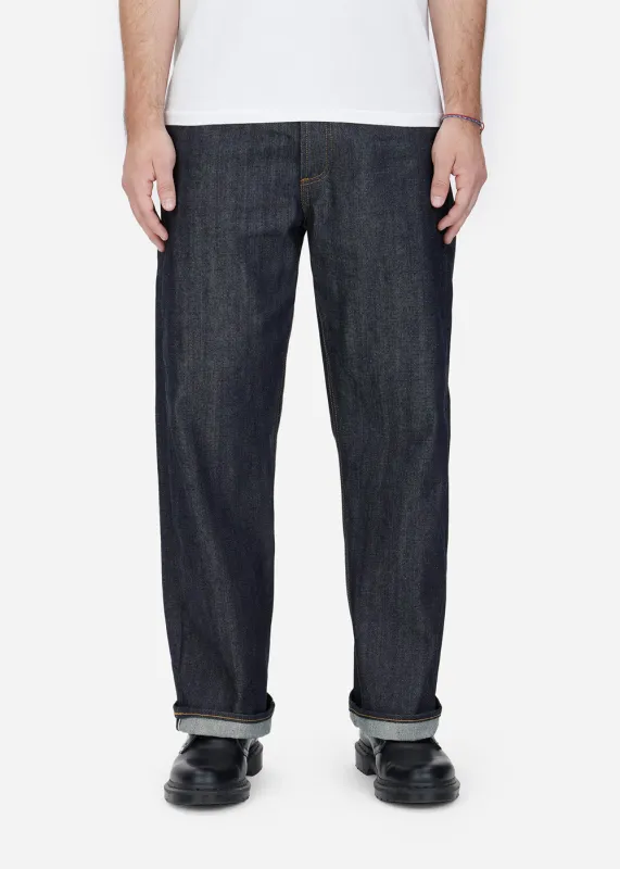 RS-100x Relaxed Straight Indigo Selvedge Jean sold by Denali